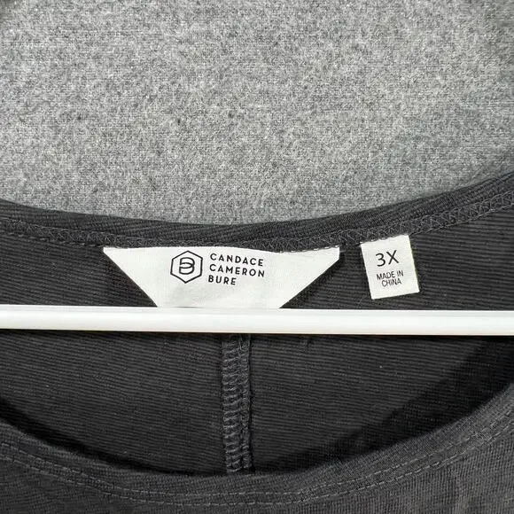 Candace Cameron Bure Sunkissed Regular Midi T-Shirt Dress Washed Black Size 3X - Picture 3 of 14